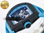 Richard Mille RM055 NTPT UOKF 1:1 Best Edition Blue Inner Bezel Black Crown on Blue Rubber Strap RMUL2 Super Clone - Görsel 6