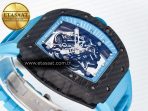 Richard Mille RM055 NTPT UOKF 1:1 Best Edition Blue Inner Bezel Black Crown on Blue Rubber Strap RMUL2 Super Clone - Görsel 7