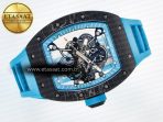Richard Mille RM055 NTPT UOKF 1:1 Best Edition Blue Inner Bezel Black Crown on Blue Rubber Strap RMUL2 Super Clone - Görsel 8