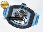 Richard Mille RM055 NTPT UOKF 1:1 Best Edition Blue Inner Bezel Black Crown on Blue Rubber Strap RMUL2 Super Clone - Görsel 9