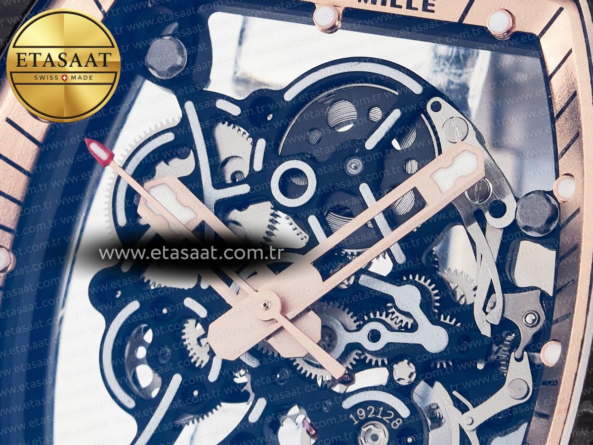 Richard Mille RM055 NTPT UOKF 1:1 Best Edition RG Inner Bezel Black Crown on Black Rubber Strap RMUL2 Super Clone - Görsel 10