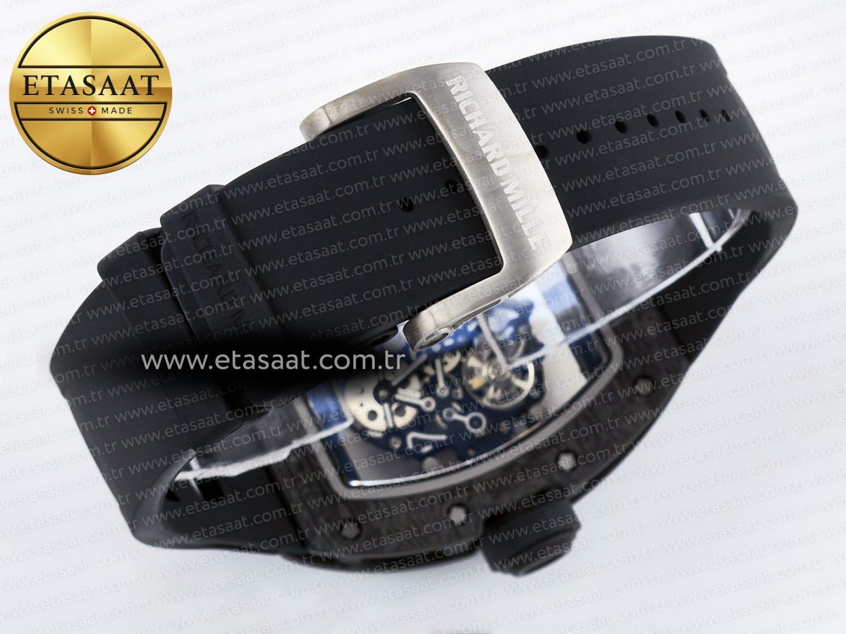 Richard Mille RM055 NTPT UOKF 1:1 Best Edition RG Inner Bezel Black Crown on Black Rubber Strap RMUL2 Super Clone - Görsel 15