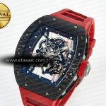 Richard Mille RM055 Ti/NTPT UOKF 1:1 Best Edition Black Inner Bezel Red Crown on Red Rubber Strap RMUL2 Super Clone