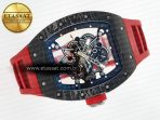 Richard Mille RM055 Ti/NTPT UOKF 1:1 Best Edition Black Inner Bezel Red Crown on Red Rubber Strap RMUL2 Super Clone - Görsel 8