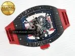 Richard Mille RM055 Ti/NTPT UOKF 1:1 Best Edition Black Inner Bezel Red Crown on Red Rubber Strap RMUL2 Super Clone - Görsel 8