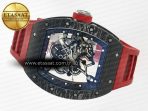 Richard Mille RM055 Ti/NTPT UOKF 1:1 Best Edition Black Inner Bezel Red Crown on Red Rubber Strap RMUL2 Super Clone - Görsel 9