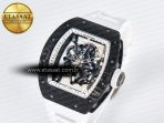 Richard Mille RM055 Ti/NTPT UOKF 1:1 Best Edition White/Black Inner Bezel White Crown on White Rubber Strap RMUL2 Super Clone