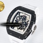 Richard Mille RM055 Ti/NTPT UOKF 1:1 Best Edition White/Black Inner Bezel White Crown on White Rubber Strap RMUL2 Super Clone