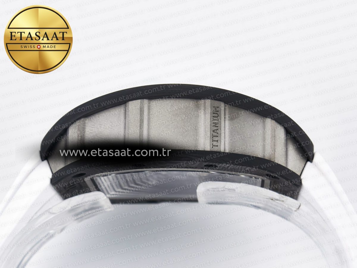 Richard Mille RM055 Ti/NTPT UOKF 1:1 Best Edition White/Black Inner Bezel White Crown on White Rubber Strap RMUL2 Super Clone - Görsel 13