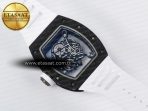Richard Mille RM055 Ti/NTPT UOKF 1:1 Best Edition White/Black Inner Bezel White Crown on White Rubber Strap RMUL2 Super Clone - Görsel 16