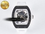 Richard Mille RM055 Ti/NTPT UOKF 1:1 Best Edition White/Black Inner Bezel White Crown on White Rubber Strap RMUL2 Super Clone - Görsel 3