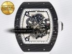 Richard Mille RM055 Ti/NTPT UOKF 1:1 Best Edition White/Black Inner Bezel White Crown on White Rubber Strap RMUL2 Super Clone - Görsel 4