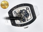 Richard Mille RM055 Ti/NTPT UOKF 1:1 Best Edition White/Black Inner Bezel White Crown on White Rubber Strap RMUL2 Super Clone - Görsel 8