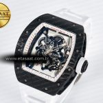 Richard Mille RM055 Ti/NTPT UOKF 1:1 Best Edition White/Red Inner Bezel White Crown on White Rubber Strap RMUL2 Super Clone