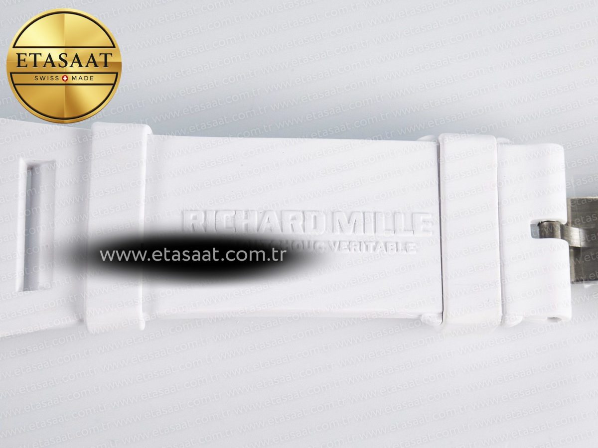 Richard Mille RM055 Ti/NTPT UOKF 1:1 Best Edition White/Red Inner Bezel White Crown on White Rubber Strap RMUL2 Super Clone - Görsel 24