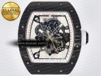 Richard Mille RM055 Ti/NTPT UOKF 1:1 Best Edition White/Red Inner Bezel White Crown on White Rubber Strap RMUL2 Super Clone - Görsel 4