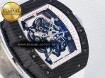 Richard Mille RM055 Ti/NTPT UOKF 1:1 Best Edition White/Red Inner Bezel White Crown on White Rubber Strap RMUL2 Super Clone - Görsel 5