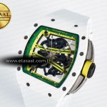 Richard Mille RM061 White Ceramic ZF 1:1 Best Edition on White Rubber Strap RMUL2 Super Clone