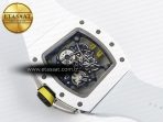 Richard Mille RM061 White Ceramic ZF 1:1 Best Edition on White Rubber Strap RMUL2 Super Clone - Görsel 16