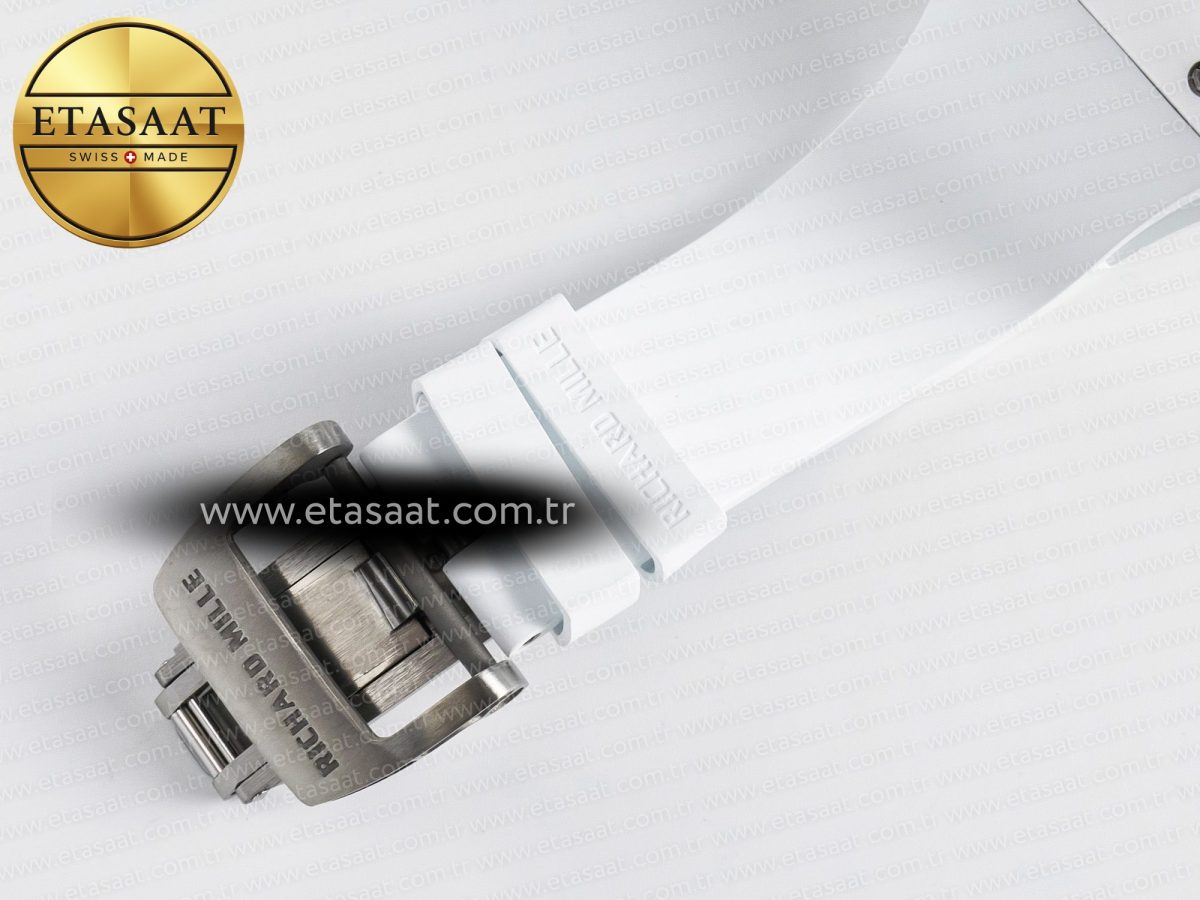 Richard Mille RM061 White Ceramic ZF 1:1 Best Edition on White Rubber Strap RMUL2 Super Clone - Görsel 20