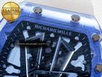 Richard Mille RM27-03 Blue Transparent Tourbillon MSF Best Edition Skull Dial on White Rubber Strap - Görsel 10