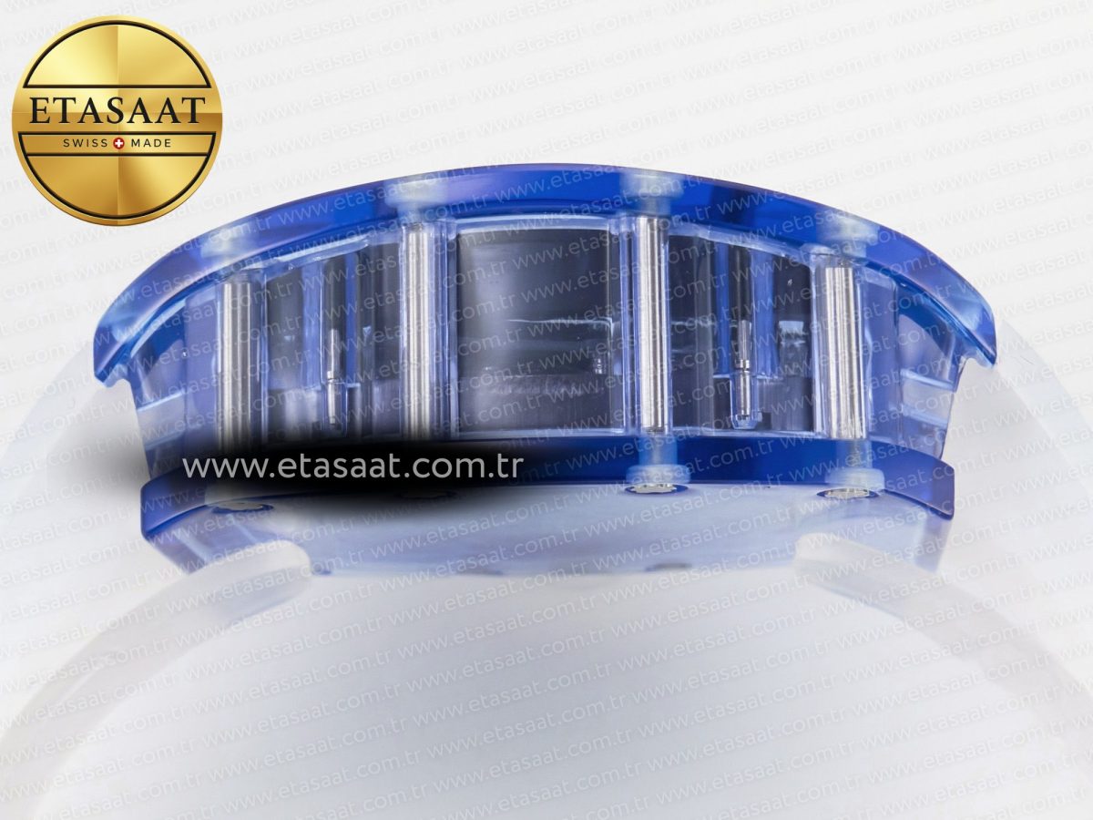 Richard Mille RM27-03 Blue Transparent Tourbillon MSF Best Edition Skull Dial on White Rubber Strap - Görsel 13