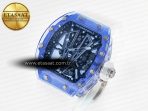 Richard Mille RM27-03 Blue Transparent Tourbillon MSF Best Edition Skull Dial on White Rubber Strap - Görsel 2