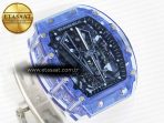 Richard Mille RM27-03 Blue Transparent Tourbillon MSF Best Edition Skull Dial on White Rubber Strap - Görsel 5