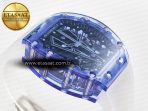 Richard Mille RM27-03 Blue Transparent Tourbillon MSF Best Edition Skull Dial on White Rubber Strap - Görsel 7
