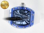 Richard Mille RM27-03 Blue Transparent Tourbillon MSF Best Edition Skull Dial on White Rubber Strap - Görsel 9