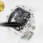 Richard Mille RM27-03 White Transparent Tourbillon MSF Best Edition Skull Dial on White Rubber Strap
