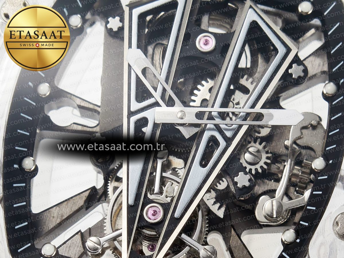 Richard Mille RM27-03 White Transparent Tourbillon MSF Best Edition Skull Dial on White Rubber Strap - Görsel 11