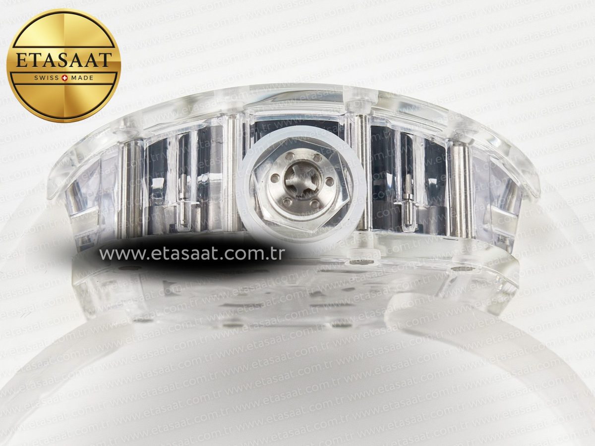 Richard Mille RM27-03 White Transparent Tourbillon MSF Best Edition Skull Dial on White Rubber Strap - Görsel 13