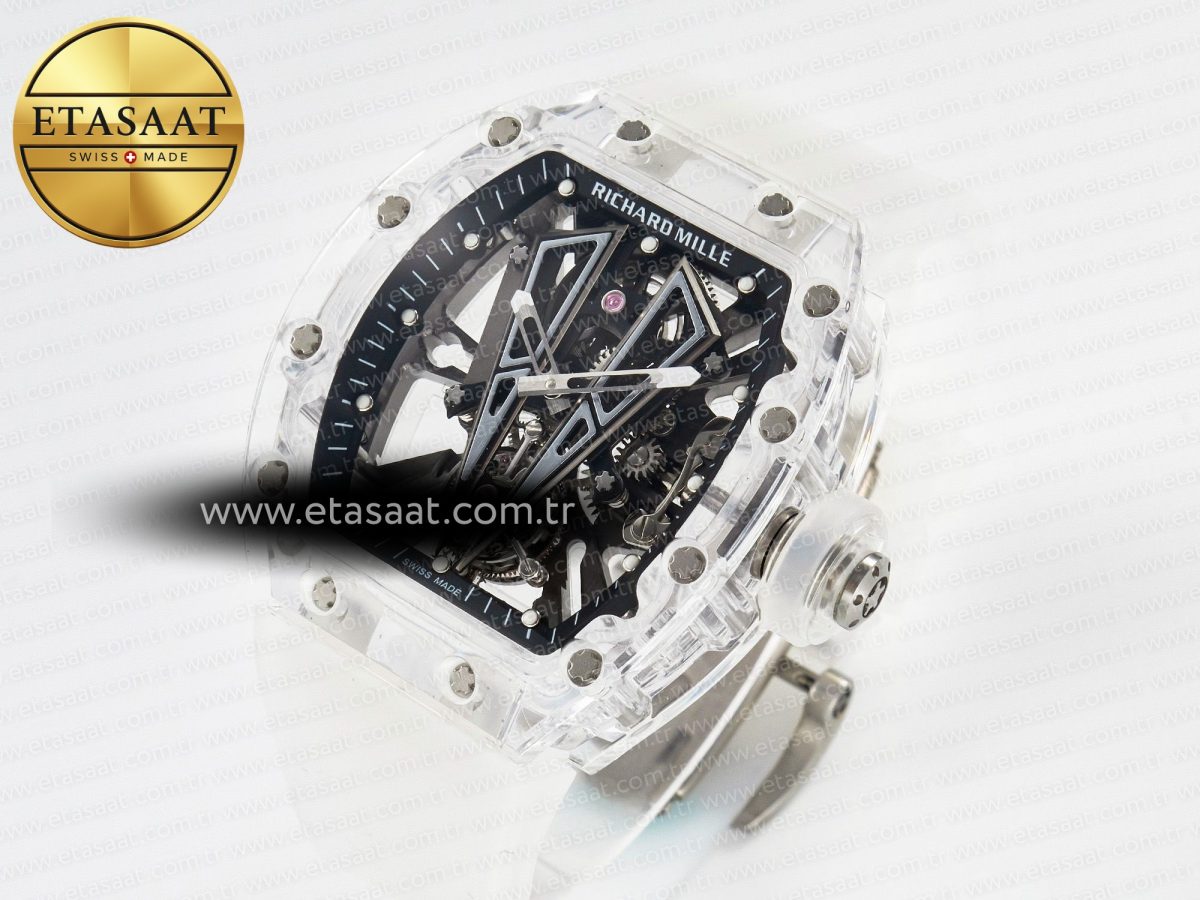 Richard Mille RM27-03 White Transparent Tourbillon MSF Best Edition Skull Dial on White Rubber Strap - Görsel 2