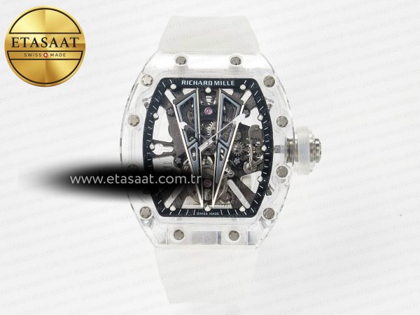 Richard Mille RM27-03 Beyaz Şeffaf Tourbillon Msf Kauçuk Eta Saat - Görsel 3 - 1:1 Süper Klon Saat