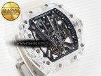 Richard Mille RM27-03 White Transparent Tourbillon MSF Best Edition Skull Dial on White Rubber Strap - Görsel 5
