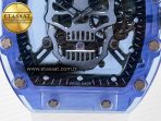 Richard Mille RM52-01 Blue Transparent Tourbillon MSF Best Edition Skull Dial on White Rubber Strap - Görsel 12