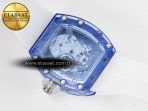 Richard Mille RM52-01 Blue Transparent Tourbillon MSF Best Edition Skull Dial on White Rubber Strap - Görsel 16