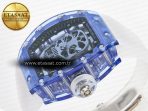 Richard Mille RM52-01 Blue Transparent Tourbillon MSF Best Edition Skull Dial on White Rubber Strap - Görsel 6