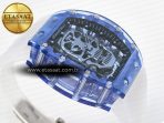 Richard Mille RM52-01 Blue Transparent Tourbillon MSF Best Edition Skull Dial on White Rubber Strap - Görsel 7
