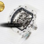 Richard Mille RM52-01 White Transparent Tourbillon MSF Best Edition Skull Dial on White Rubber Strap