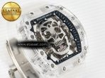 Richard Mille RM52-01 White Transparent Tourbillon MSF Best Edition Skull Dial on White Rubber Strap - Görsel 5