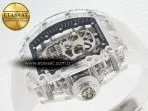 Richard Mille RM52-01 White Transparent Tourbillon MSF Best Edition Skull Dial on White Rubber Strap - Görsel 6