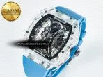 Richard Mille RM53-02 Transparent Tourbillon RMF Best Edition Skeleton Dial on Blue Rubber Strap