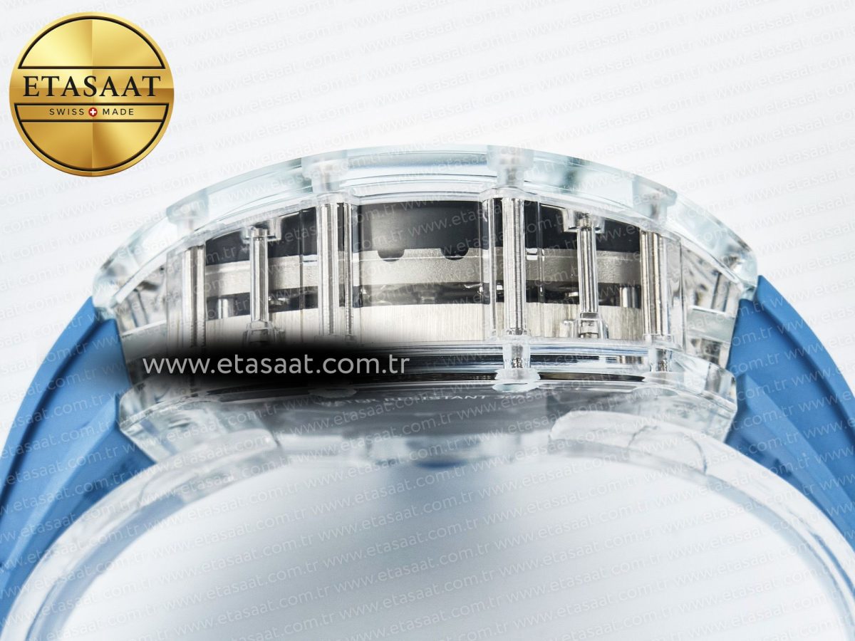 Richard Mille RM53-02 Transparent Tourbillon RMF Best Edition Skeleton Dial on Blue Rubber Strap - Görsel 13