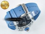 Richard Mille RM53-02 Transparent Tourbillon RMF Best Edition Skeleton Dial on Blue Rubber Strap - Görsel 15