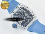 Richard Mille RM53-02 Transparent Tourbillon RMF Best Edition Skeleton Dial on Blue Rubber Strap - Görsel 16