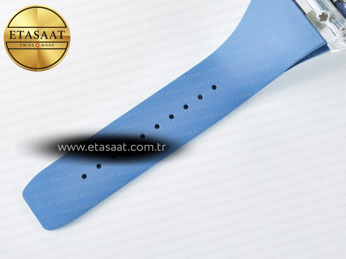 Richard Mille RM53-02 Transparent Tourbillon RMF Best Edition Skeleton Dial on Blue Rubber Strap - Görsel 20