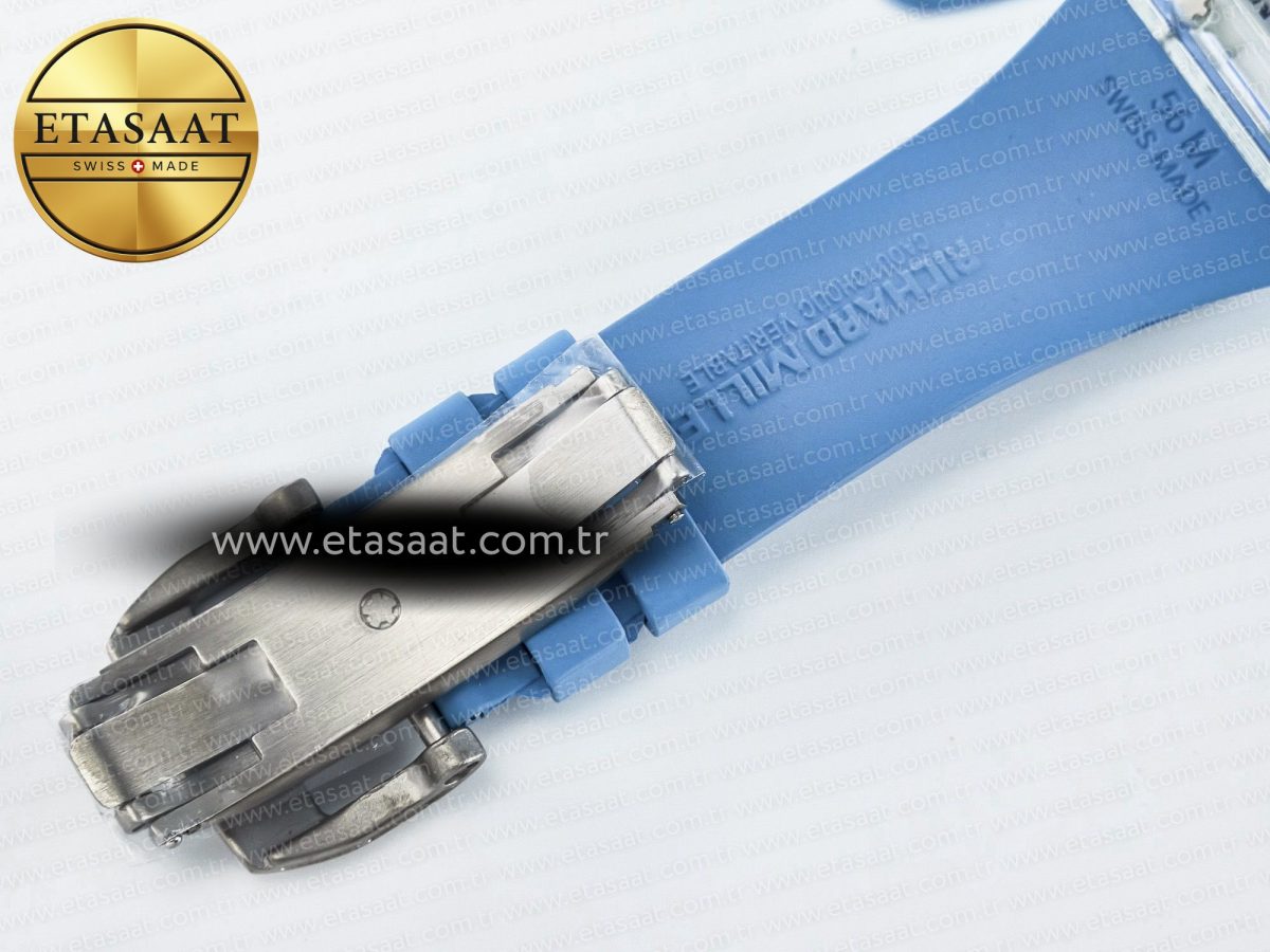 Richard Mille RM53-02 Transparent Tourbillon RMF Best Edition Skeleton Dial on Blue Rubber Strap - Görsel 23