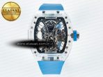 Richard Mille RM53-02 Transparent Tourbillon RMF Best Edition Skeleton Dial on Blue Rubber Strap - Görsel 3